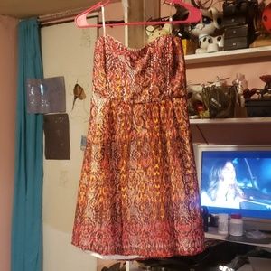 Strapless lace dress